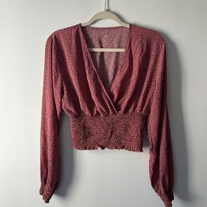 LYANER - Pink Polka Dot Long Sleeve Top I Size XL